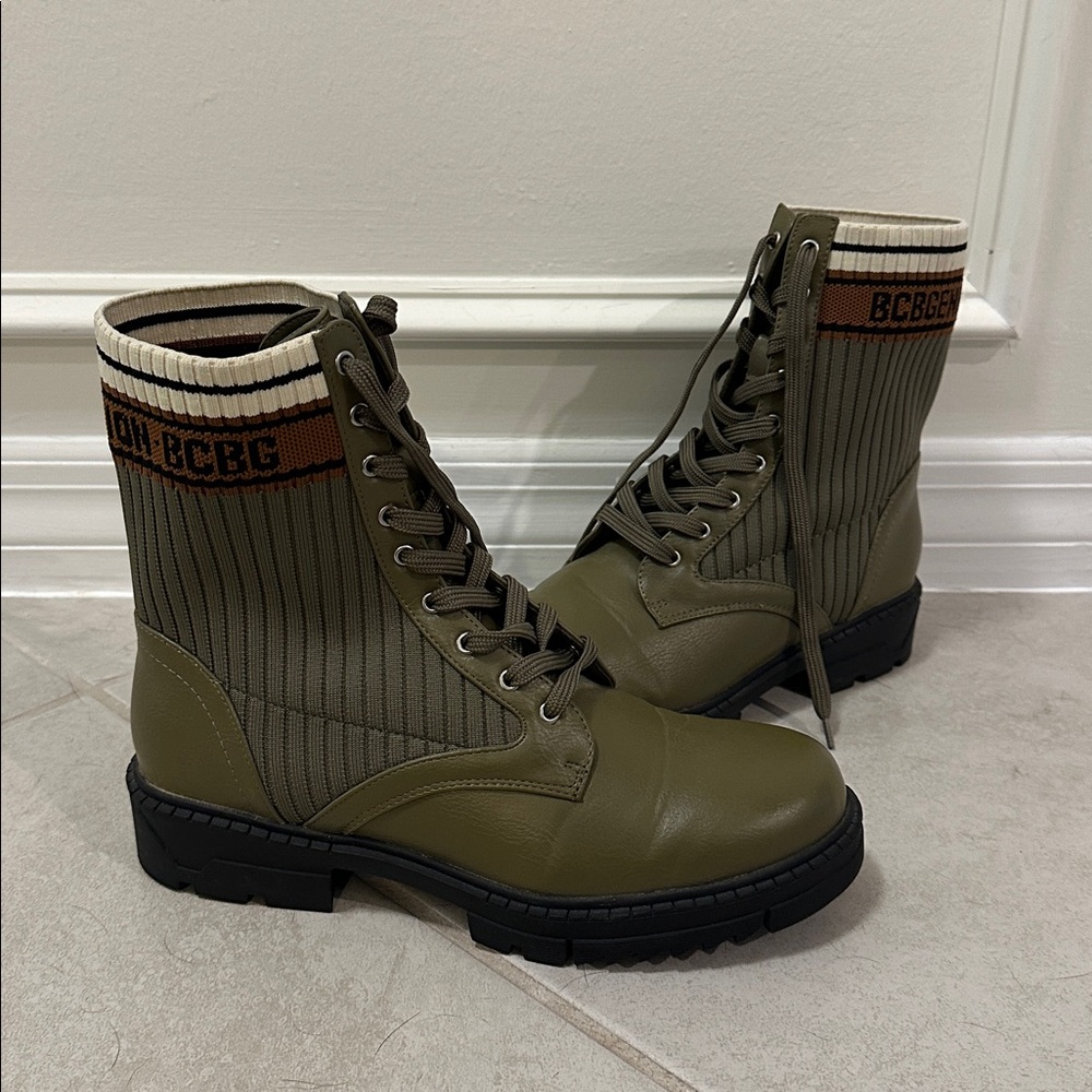 Green combat boots